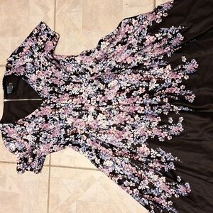 Y women's Gabby Skye floral stretch short sleeve zipper a-line dress 16